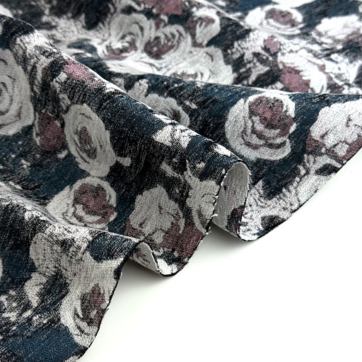картинка Жаккард "Винтаж" розы син от интернет магазина