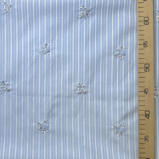 картинка Сорочечная полоска голубая с вышивкой от интернет магазина