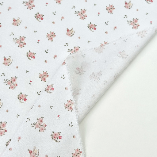 картинка Ткань плательная "Розочки" белые от интернет магазина