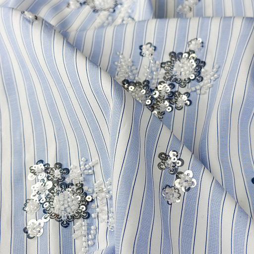 картинка Сорочечная полоска голубая с вышивкой от интернет магазина