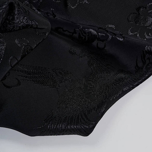 картинка Вискозный шелк жаккардовый "Дракон" черный от интернет магазина