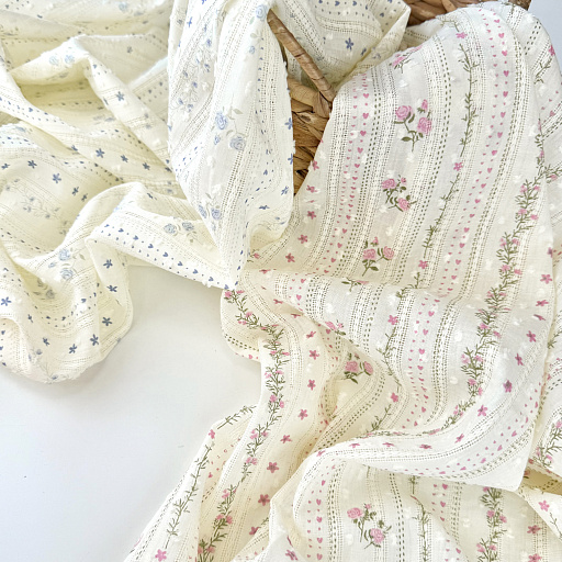 картинка Хлопок "Прованс" голубые цветочки от интернет магазина