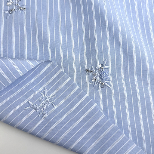 картинка Сорочечная полоска голубая с вышивкой от интернет магазина