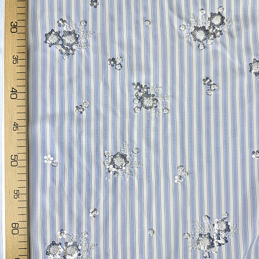 картинка Сорочечная полоска голубая с вышивкой от интернет магазина