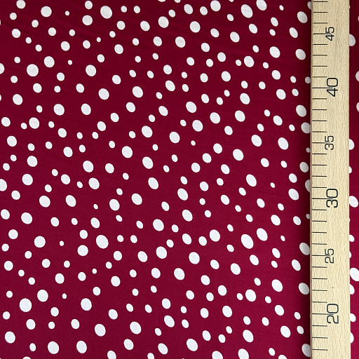 картинка Вискозный шелк "Горошек" мелкий бордо от интернет магазина