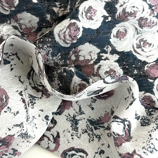 картинка Жаккард "Винтаж" розы син от интернет магазина