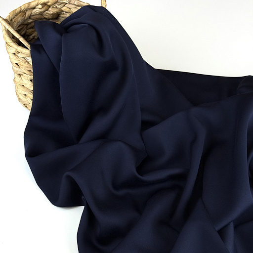 картинка Шелк вискозный цвет темно-синий от интернет магазина