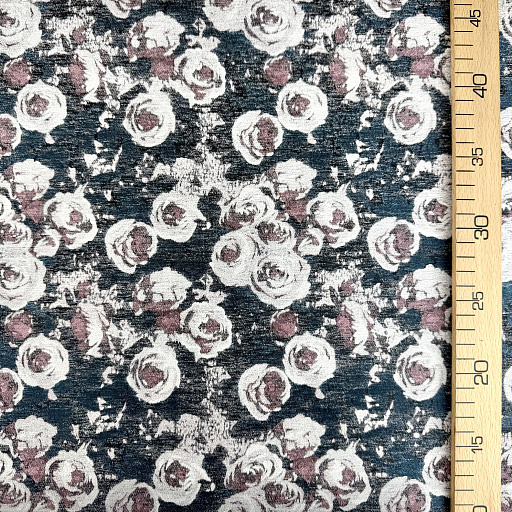 картинка Жаккард "Винтаж" розы син от интернет магазина