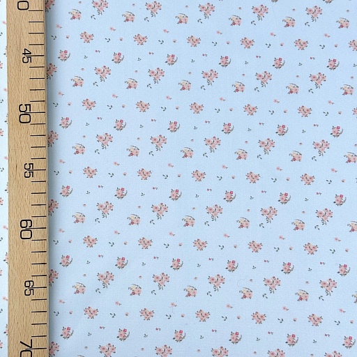 картинка Ткань плательная "Розочки" голубые от интернет магазина