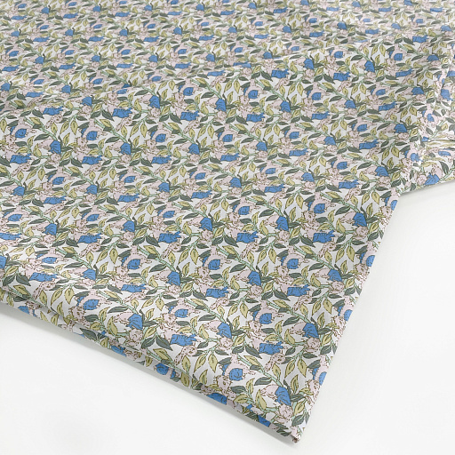 картинка Поплин "Зайки на лужайке" зеленый от интернет магазина