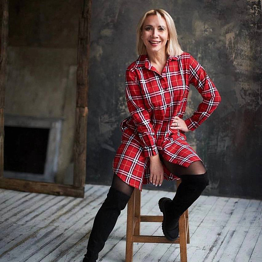 картинка Клетка фуле красная от интернет магазина